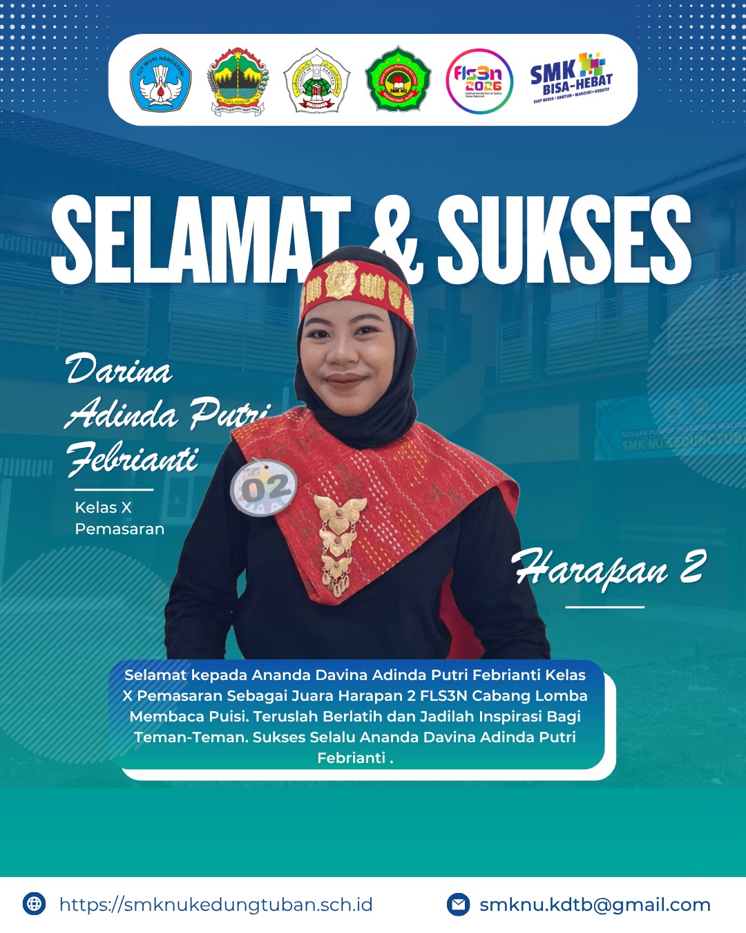 Harapan 2 FLS3N Cabang Lomba Membaca Puisi Se-kabupaten Blora